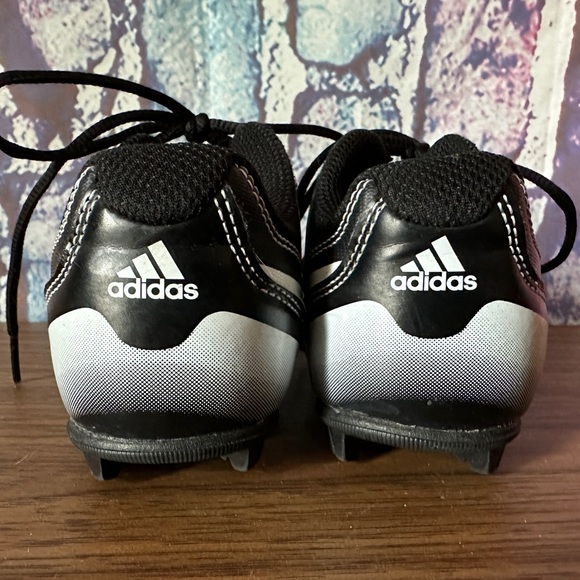 Adidas Kids Sport Cleats Size 12K Baseball Black White Lace Up Athletic - Picture 6 of 6